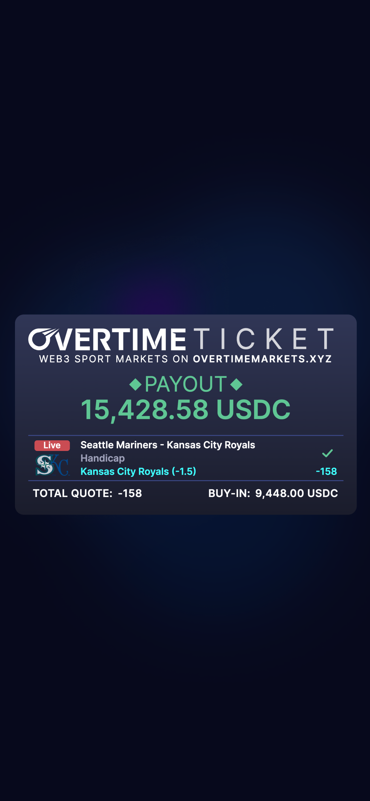 Overtime Sportsbook - Farcaster Mini Apps screenshot